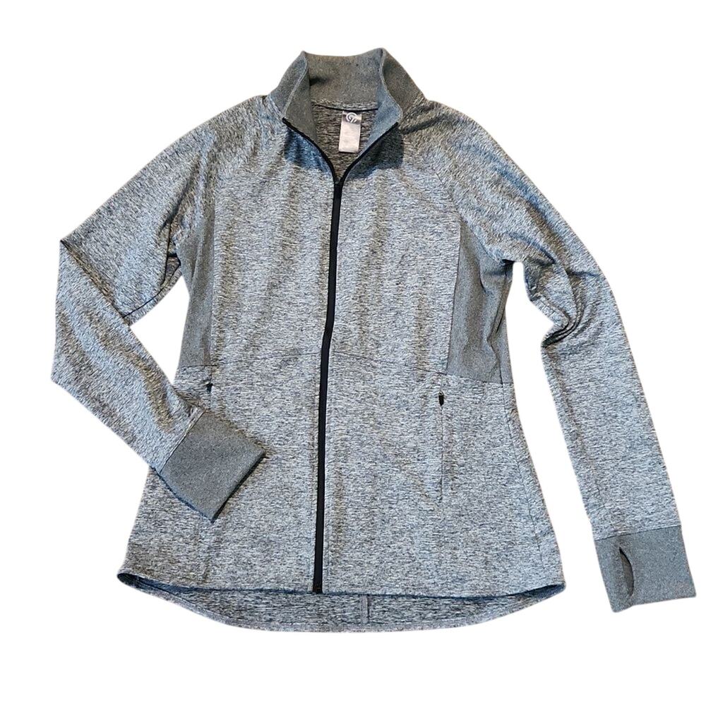 Champion women's large gray full zip fitted workout jacket